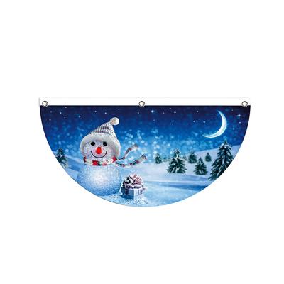 Xmas Bunting Flag Outdoor Hanging Fan Flag Half Round Xmas Decorative Flag for Door Home Decor