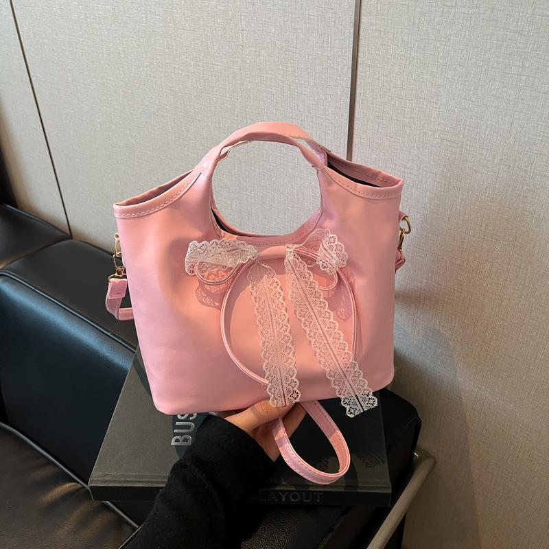 High-value Retro Large-capacity Bag Women's 2025 New Versatile Shoulder Underarm Bag Portable Bucket Bag Bow
