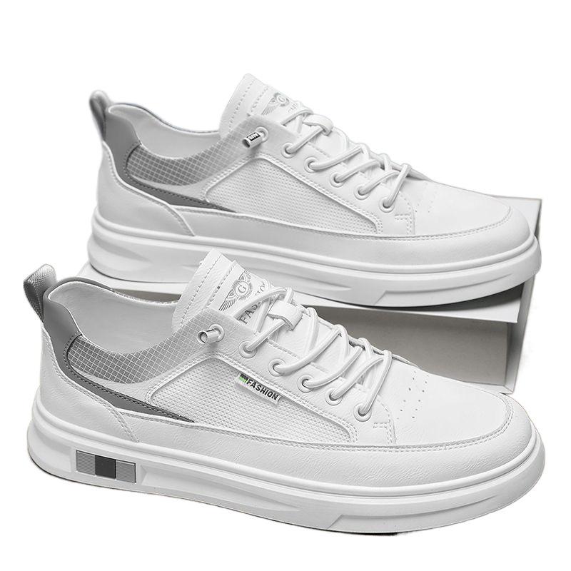 Men's shoes summer 2025 new men's leather shoes breathable and versatile sports and leisure one-pedal high-end little white board shoes