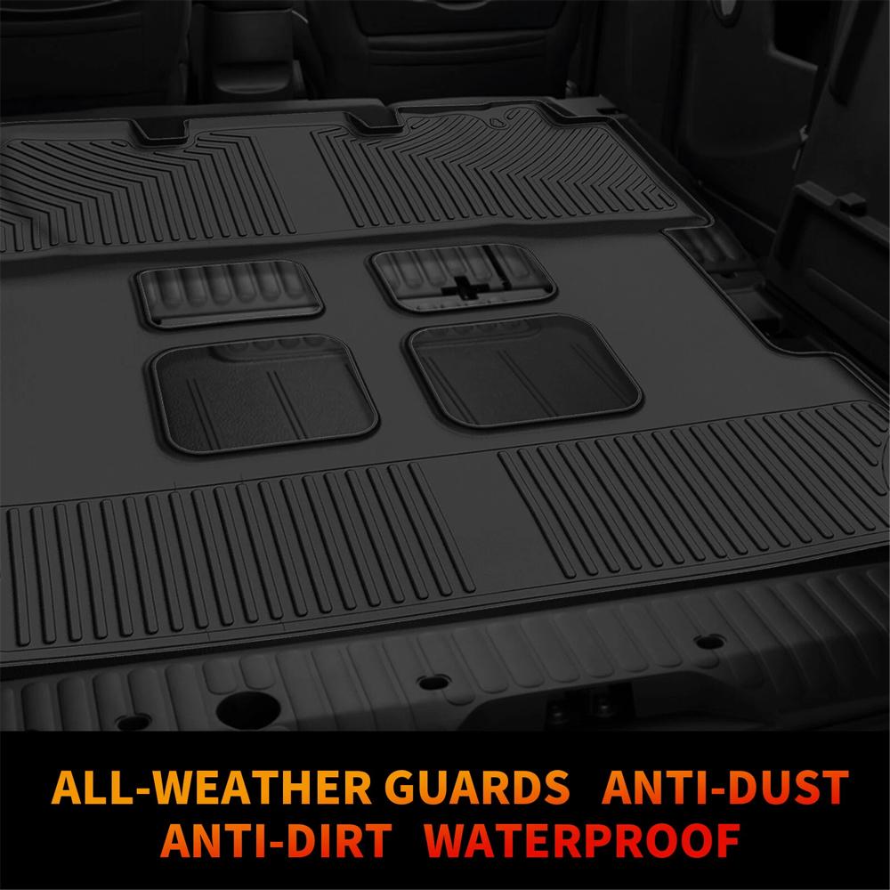 1Set Car Floor Mats 3 Row Liners For Honda Odyssey 2011-2017 TPE All-Weather High Temperature Resistant Non-slip Car Floor Mats