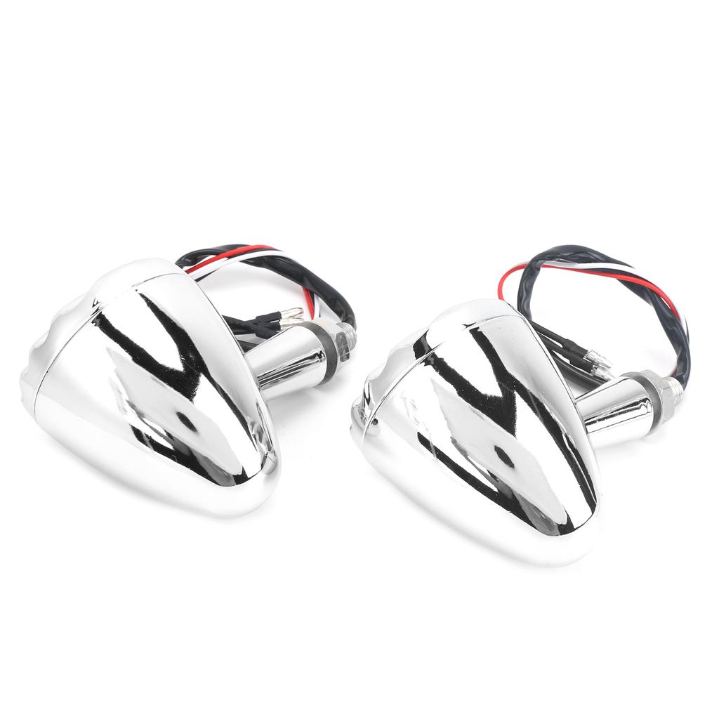 2pcs LED Turn Signal Lamp Indicator Bright Yellow Light Color Waterproof Fit for   Retro Motorbike