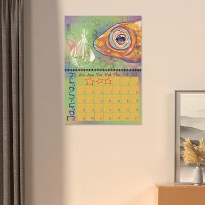Yousheng 2026 Wall Hanging Calendar Spiral Bound January To December 12 Months Monthly Schedule Planner Home Office Artistic Illustration Calendar