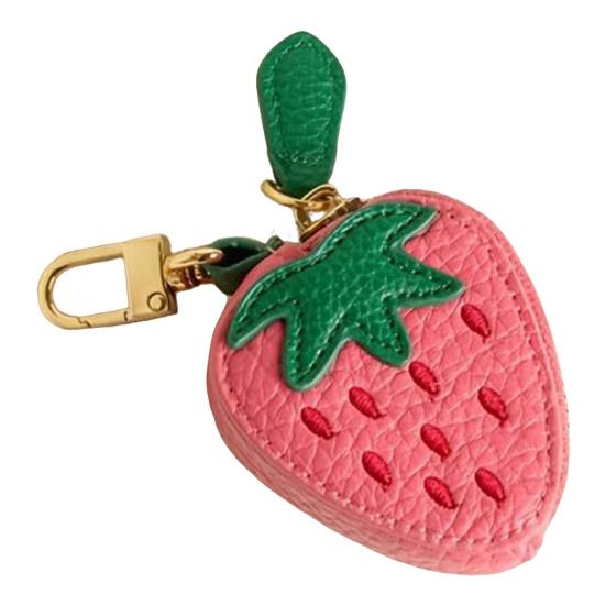 Cute Fruit Coin Purse Bag Charm Mini Fruit Coin Wallet Zipper Change Purse Keychain Charm for Handbag Tote Wallet Accessories