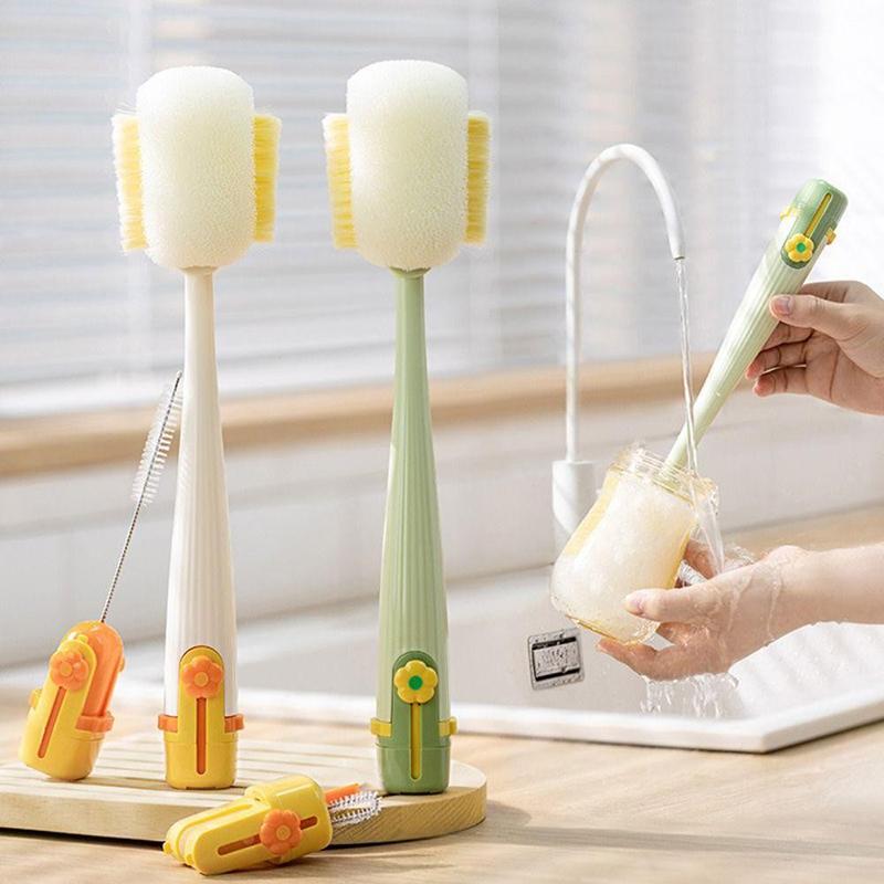 5-In-1Cup Multifunctional Washing Tool For Household Use Cup Brush Water Cup Thermos Cup Brush Milk Bottle Cleaning Sponge Brush