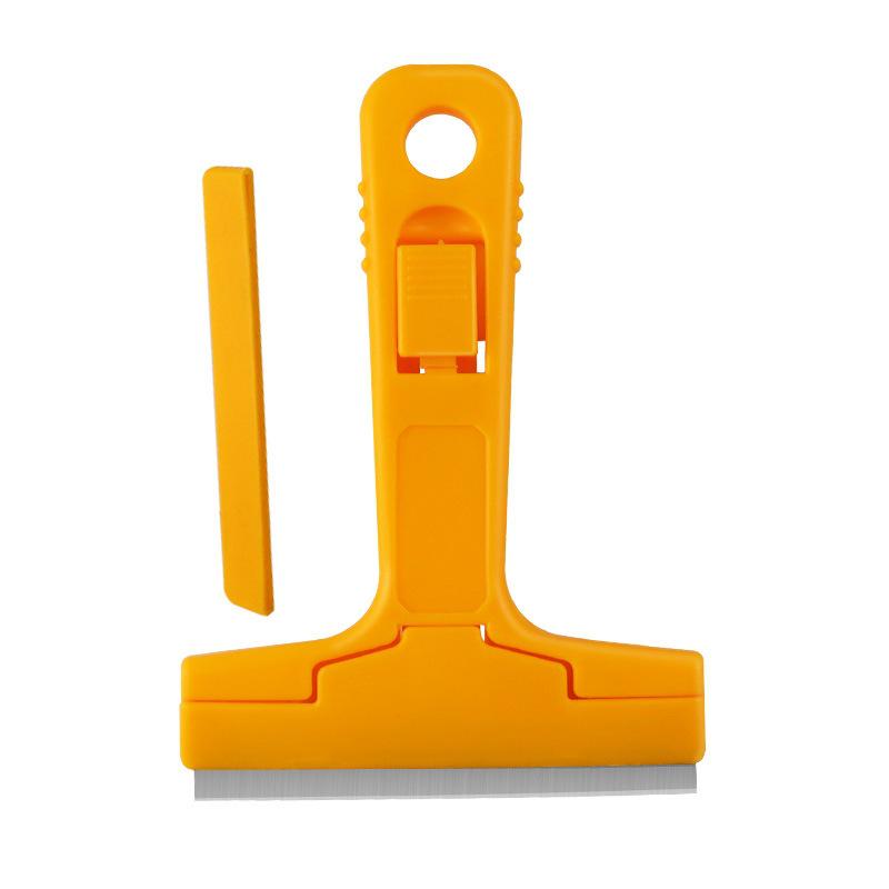 Multi-purpose Home Cleaning Scraper: Glass Tile Adhesive Remover & Renovation Tool Yellow Carbon Steel Scraper - 97.5