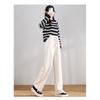 High Waisted Cashmere and Glutinous Rice Pants Knitted Warm Straight Leg Pants