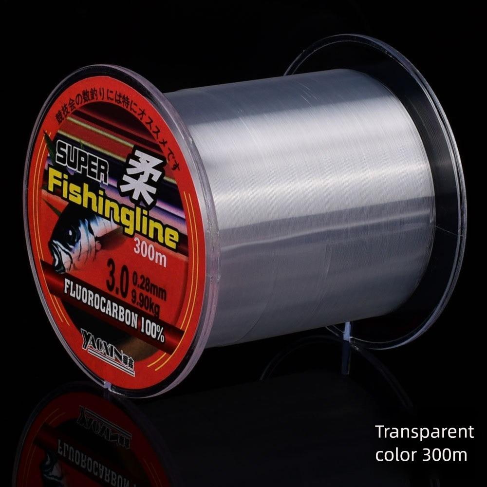 0.4-9.0 Fluorocarbon Coating Nylon Line Fast Sinking 300M Fishing Monofilament Line Soft Invisible Freshwater Fishing Line