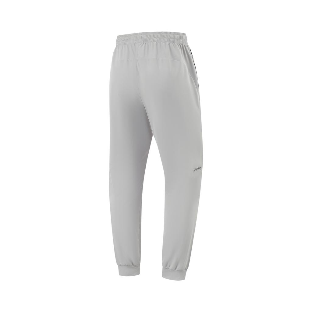 Li Ning Fitness Series Casual Simple Solid Color Tapered Knit Sports Pants Men Pants Geological-Gray AKYV031-4