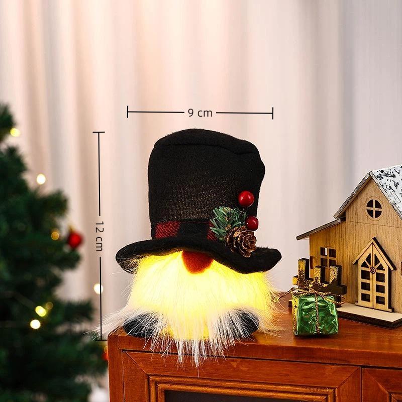 1 Stück Frohe Weihnachten Leuchtender Wichtelpuppe Plüsch Elf Weihnachtsmann Schneemann Rentier Weihnachten Gesichtsloser Wichtel LED-Licht Partyzubehör Heimdekoration