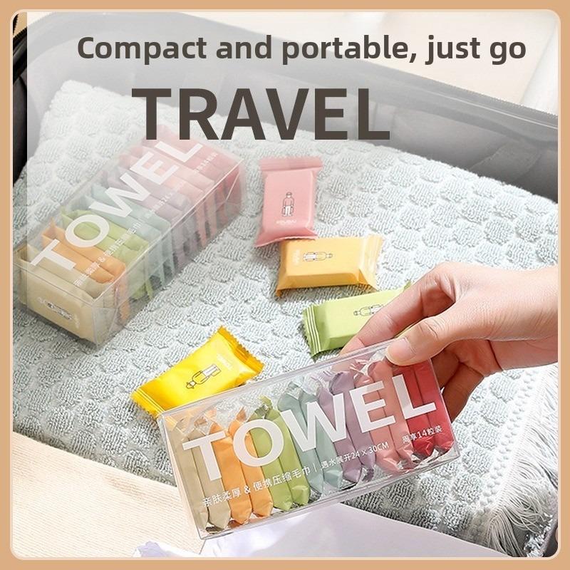 7pcs Compressed Face Towels Plant Fiber Wipes No Fluorescent Tear Resistant Silky Soft for Makeup Removing Face Cleansing Travel