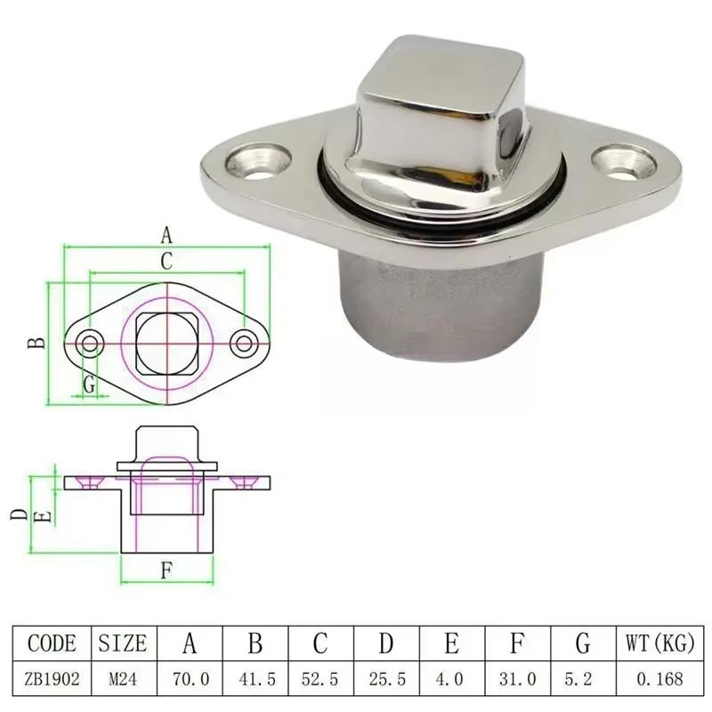 Boat Drain Plug Bung Hole Drainage Marine Dinghy Garboard Hardware Boat Accessories 316 Stainless Steel