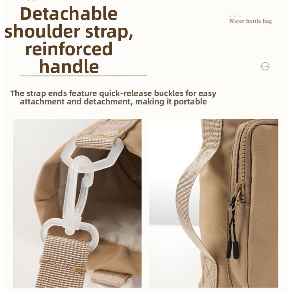 Front Pocket Water Bottle Crossbody Bag Large Capacity Cup Sleeve Pouch Thermos Bottle Holder Gym