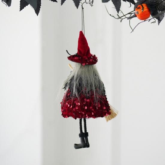 Halloween Witch Hanging Decoration Flying Witches Doll Spooky Witch Figurine Garden Yard Haunted House Decor