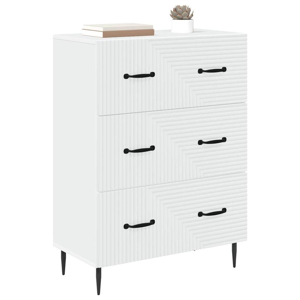 White Drawer Cabinet 66 x 34.5 x 89.5 cm Particleboard