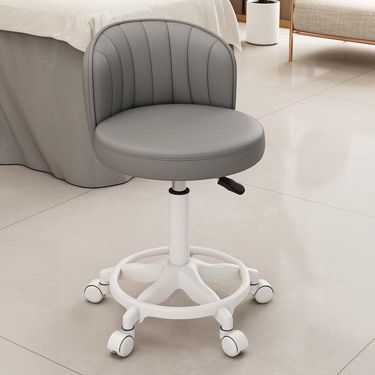 Beauty Rotating Stool with Backrest - Makeup/Barber/Dressing Table Chair with Casters