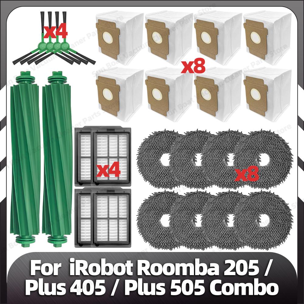 Συμβατό για iRobot Roomba 205 / Plus 405 / Plus 505 Combo Ανταλλακτικό Κύρια Πλαϊνή Βούρτσα Φίλτρο HEPA Πανάκια Σφουγγαρίσματος Ανταλλακτικά Σακούλας Σκόνης
