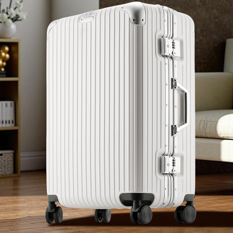 Quiet Spinner Wheels Aluminum Frame Luggage for Women Men - Durable Large Capacity Suitcase with Combination Lock