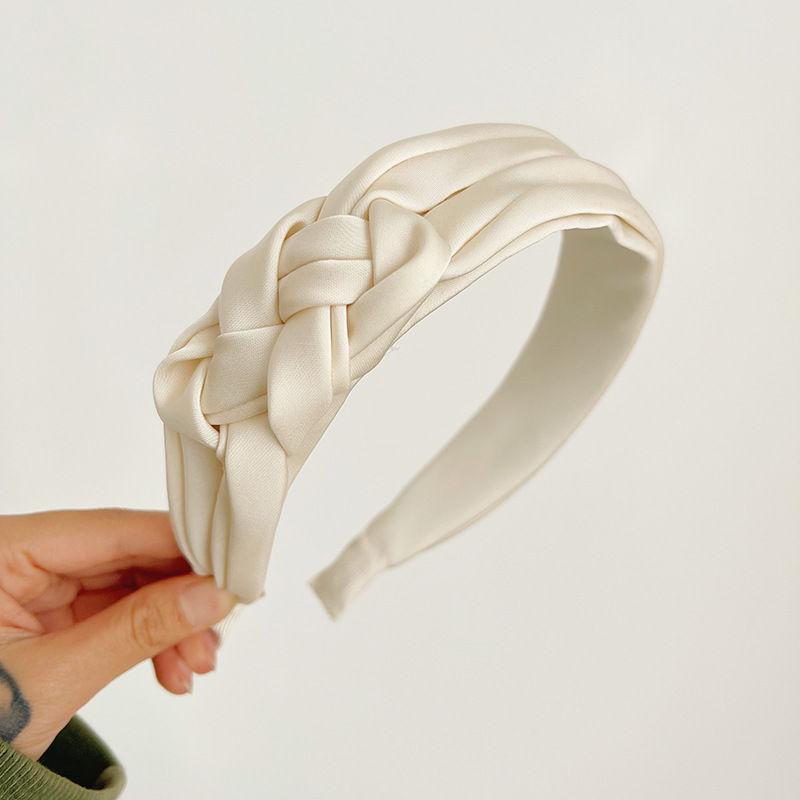 Simple Pleated Hair Accessories Woven Twisted Headband Fashion Pure Color Headdress