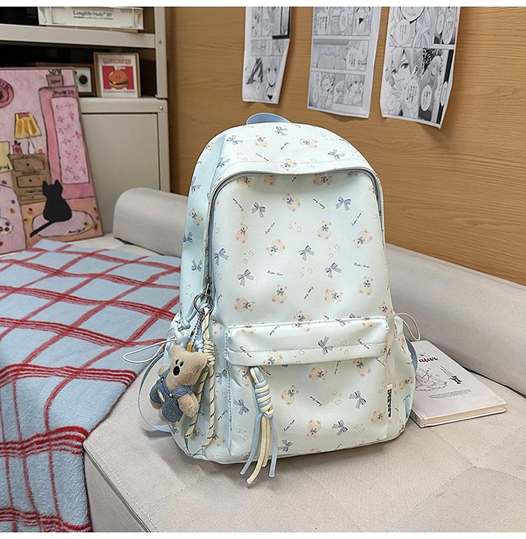 Schoolbag1011 New Schoolbag Female Japanese Ins Wind Small Fresh Literary Versatile Cartoon Print Girl Student Backpack