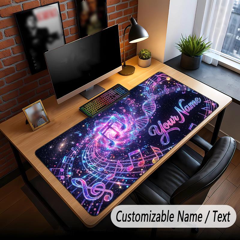 Music General Theme Custom Mouse Pad Personalized With Name Text Customized Desk Mat For Office Home Decor