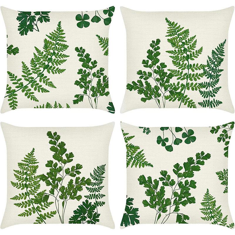 New Nordic Green Plant Printed Pillow Case Sofa Pillow Leaf Series Decorative Pillow Linen