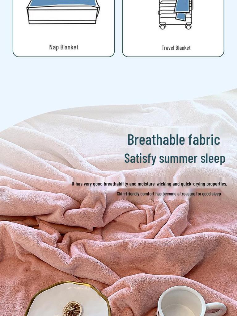 Plush Coral Fleece Blanket 300g - Soft, Thick, Machine Washable Throw for Dorm or Sofa