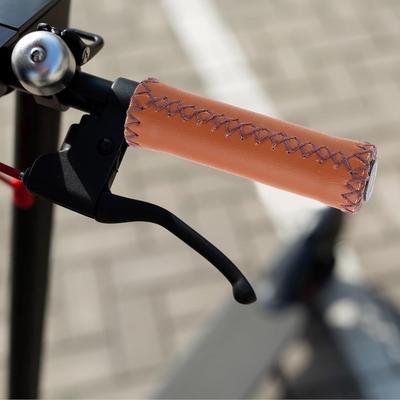 1 para brązowych chwytów kierownicy rowerowej, miękkie syntetyczne komfortowe osłony kierownicy dla rowerów, chwyty | wygląd roweru vintage | chwyty o miękkiej teksturze, akcesoria rowerowe