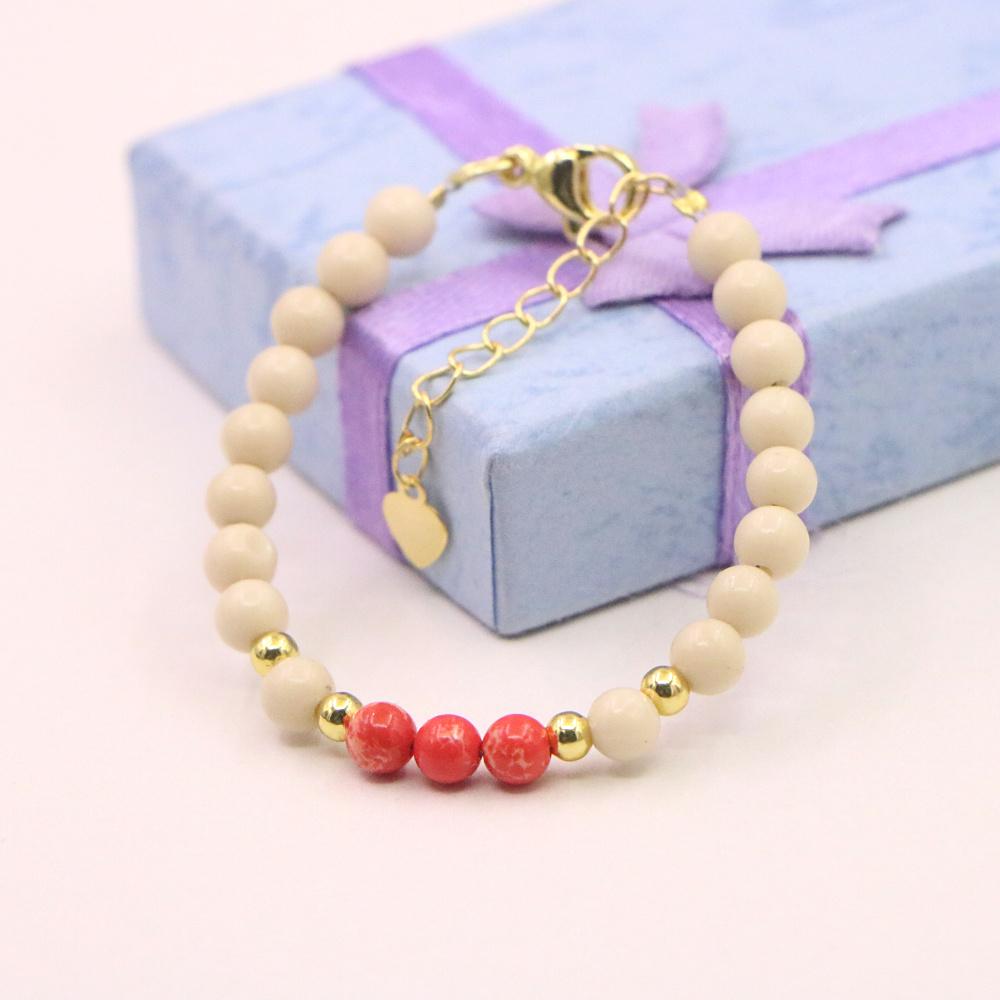 Charm Lovely Natural Stone Crystal Bracelet Baby Baptism Lobster Clasp Parts Yoga Christmas Wedding Girls Gift Jewelry Fashion