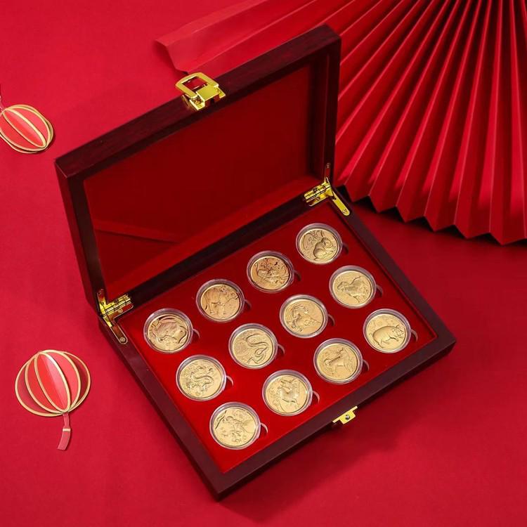 2024 Zodiac Animal Gold Coin Ornaments - Commemorative Medals for Business Gifts Zodiac Commemorative Coin Set