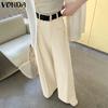 VONDA Women Zip-up Waist Casual Loose Long Palazzo Pants Suit Trousers