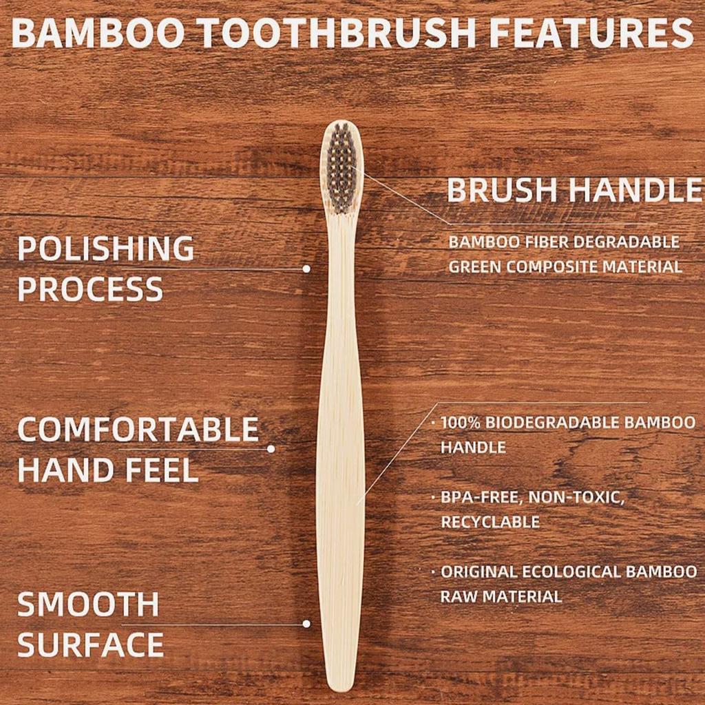 10pcs Ten Pack Environmentally Friendly and Degradable Bamboo Soft Hair Bamboo Toothbrush Set