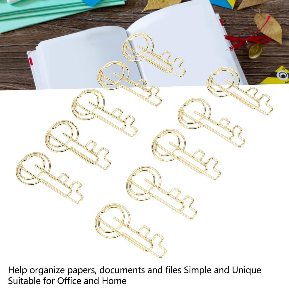 100PCS Key Shaped Key Shaped Paper Clip with Storage Box Bookmark Clip  Office Supplies