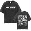 Tee Shirt Homme Graphic TShirts Men Tshirt for Men Ropa Hombre Korean Ateez Fin Wjll Album Concert Vintage Washed Camisetas