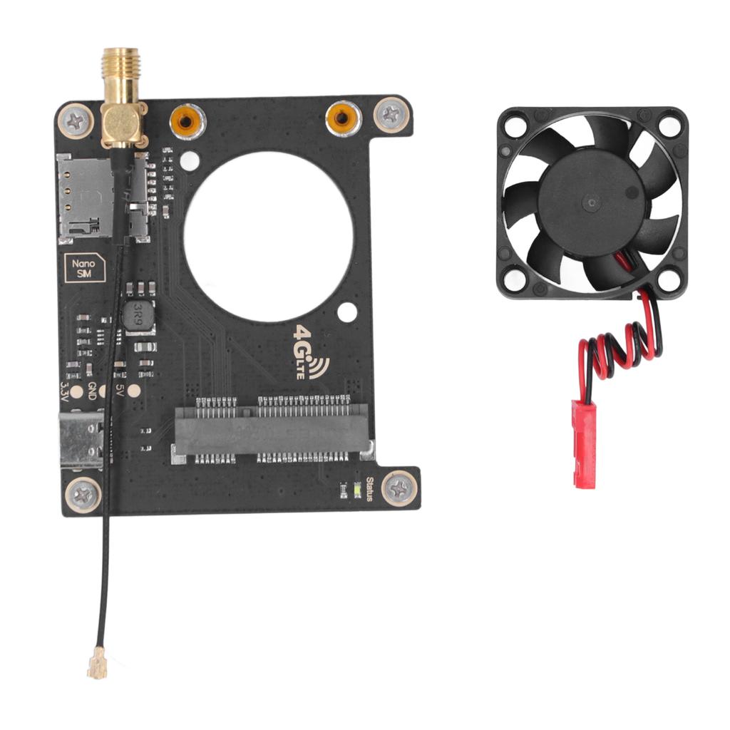 LTE 4G 3G Erweiterungsplatine Datenübertragung HAT Modul mit Lüfter für Raspberry Pi 4B 3B