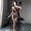 Sexy Lingerie Temptation Lace Transparent Long Skirt Bed Free Suit