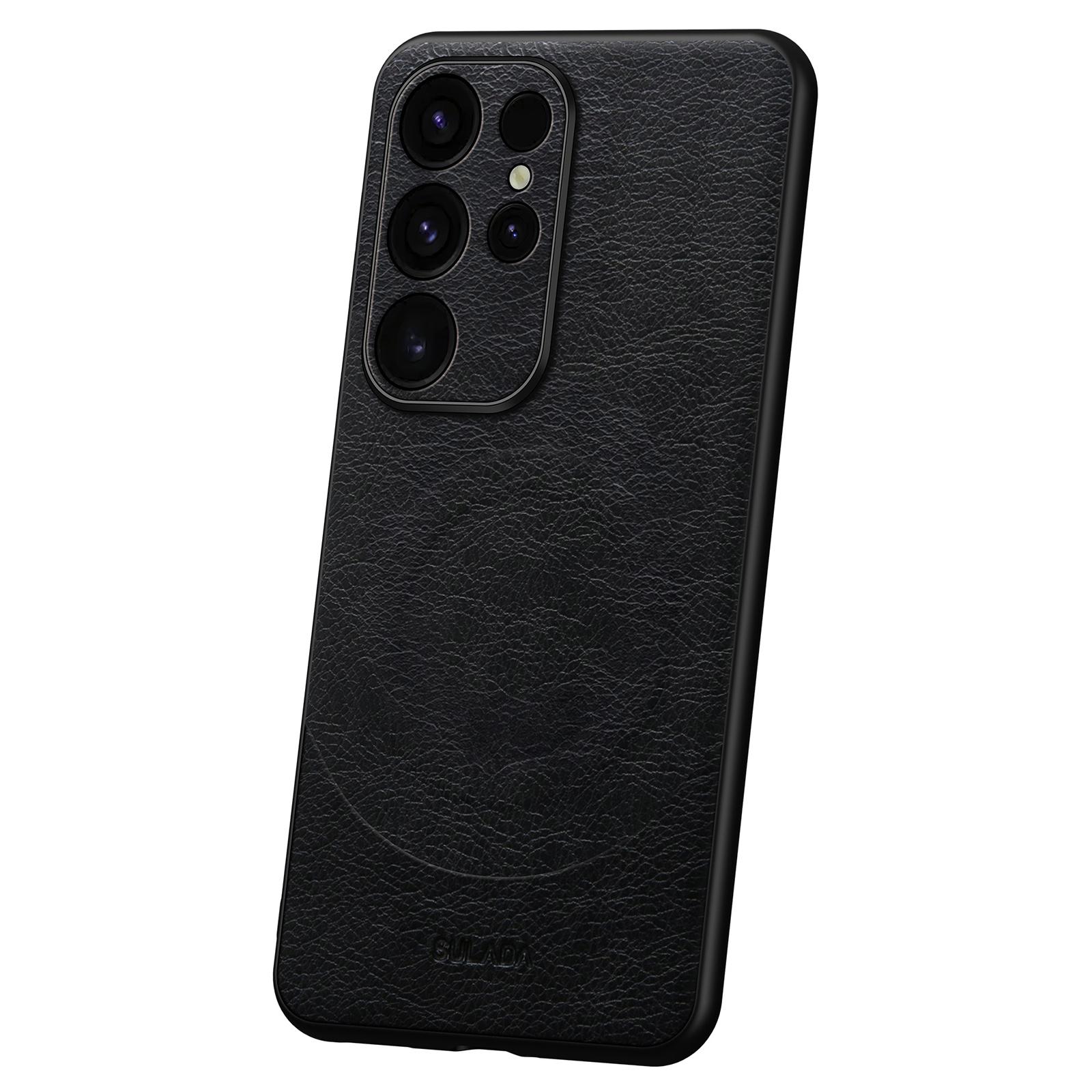 

SULADA Magnetic Series for Samsung Galaxy S24 Ultra Case Leather Coating Protective Cover Compatible with MagSafe Black