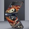 Chinoiserie Loong Flower Dragon Hard PC Phone Case For Samsung Galaxy Z Flip 7 6 5 4 Black Cover For Galaxy Z Flip 3 Foldable