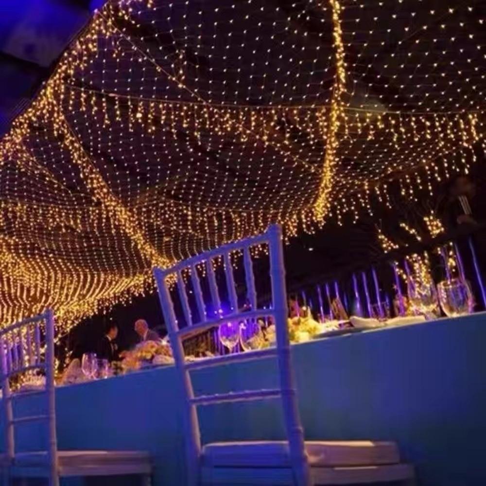 EU Plug LED Net Mesh String Light Waterproof Curtain Light  Christmas Decorations