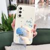 Blue Silk Cat  Phone Case For Samsung Galaxy A37 A57 Liquid Silicone Cover