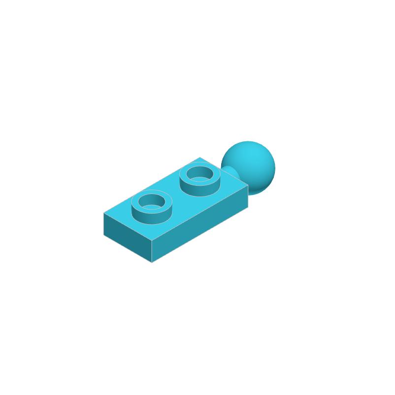 10PCS 22890 Plate Modified 1x2 with Tow Ball Block Moc Color Accessories Compatible with Brick DIY Children