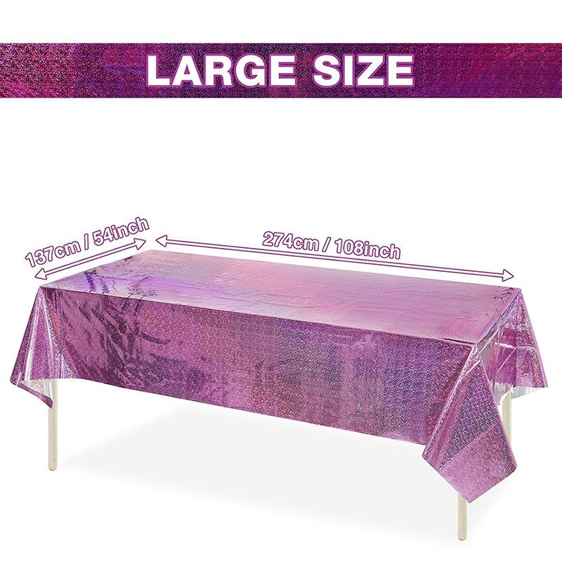 137x274cm Glitter Aluminum Foil Tablecloth Wedding Birthday Party Decorations Baby Shower Rectangular Waterproof Tablecloth