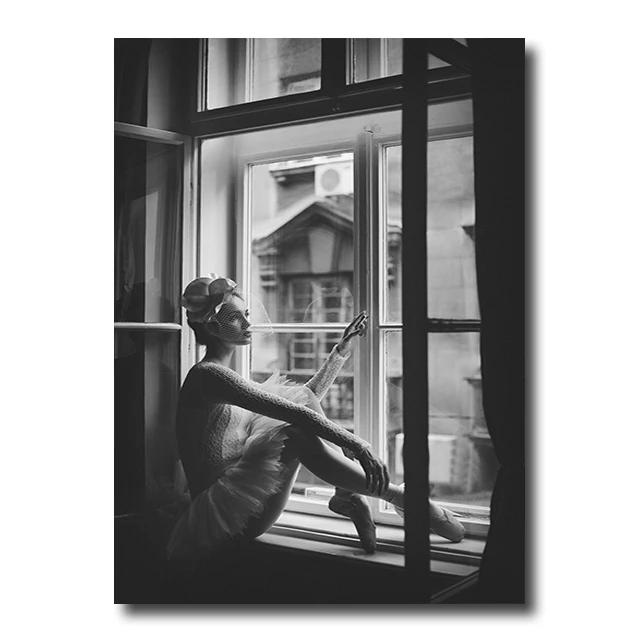 Vintage Mode Väggkonst Poster Tryck Svartvitt Canvasmålning Heminredning Kvinna Bilder Vardagsrum Cuadros