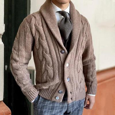 2025 Herren Herbst Winter Revers Strick Cardigan Pullover Mantel