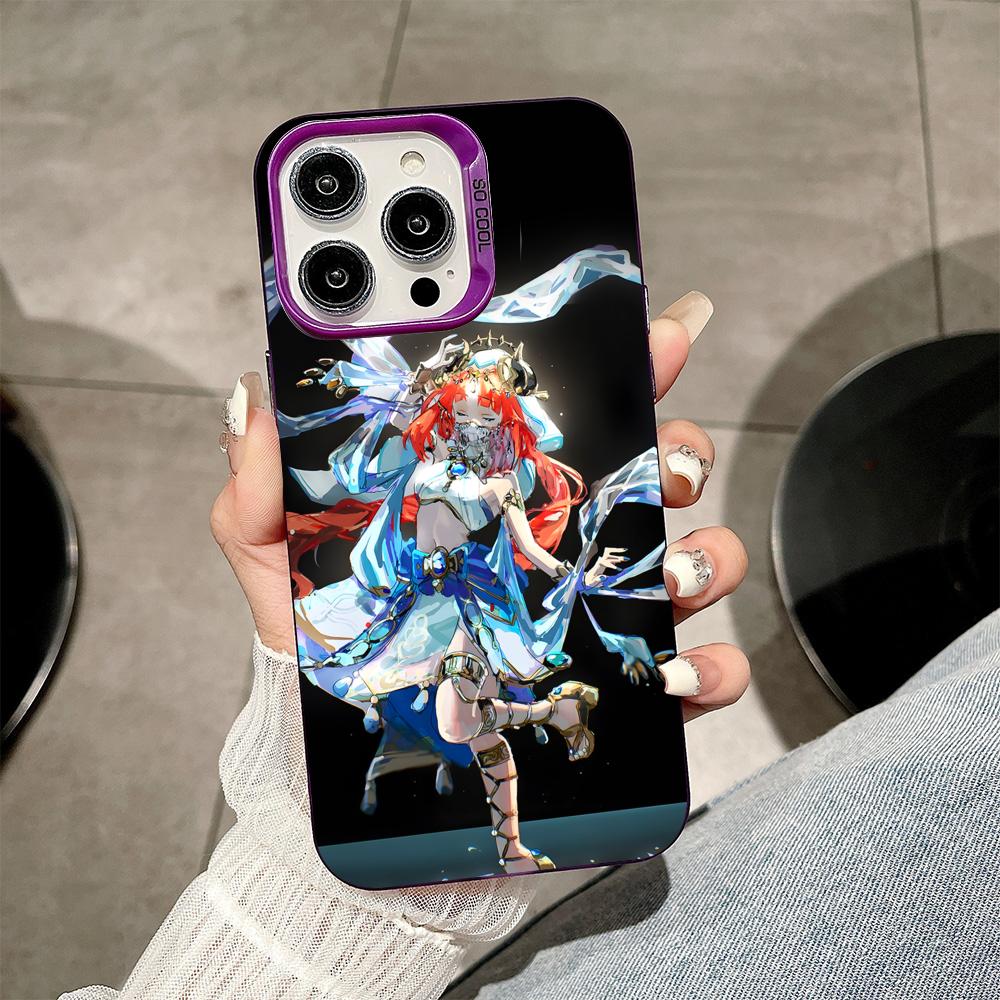 Spiel GI Nilou Lila Transluzente Handyhülle für iPhone 17 16 15 14 13 12 11 X XR XS 8 7 Air Pro Max Plus Bunte Hülle