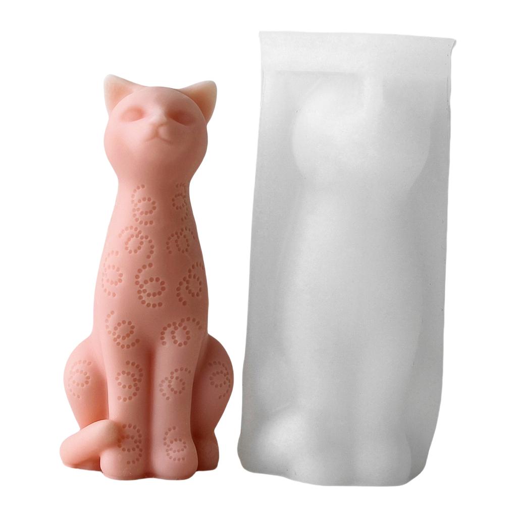 Flexible Silicone Mold Handmade Scented Candle Mould 3D Sitting Cats Aromatherapys Jewelry Mold Home Decoration Mold
