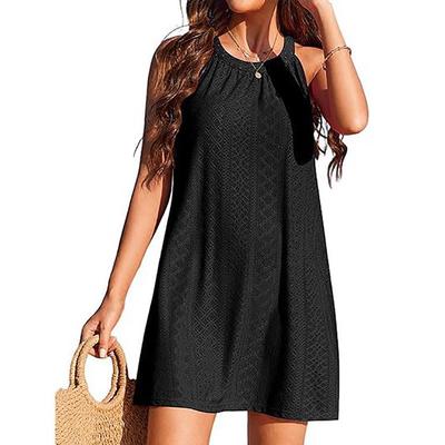 European and American Women's Sleeveless Halter Neck Beach Dress Cover-up