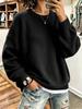 2026 European Autumn-Winter Ribbed Knit Round Neck Sweater - Loose, Comfortable Long Sleeve Pullover for Women