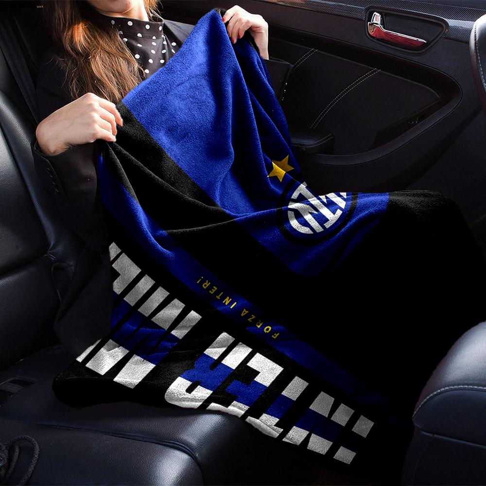 Inter Milan Theme Printed Blanket - Perfect for Couch, Bed, Travel & Outdoor Use | Machine Washable, Cozy & Durable.