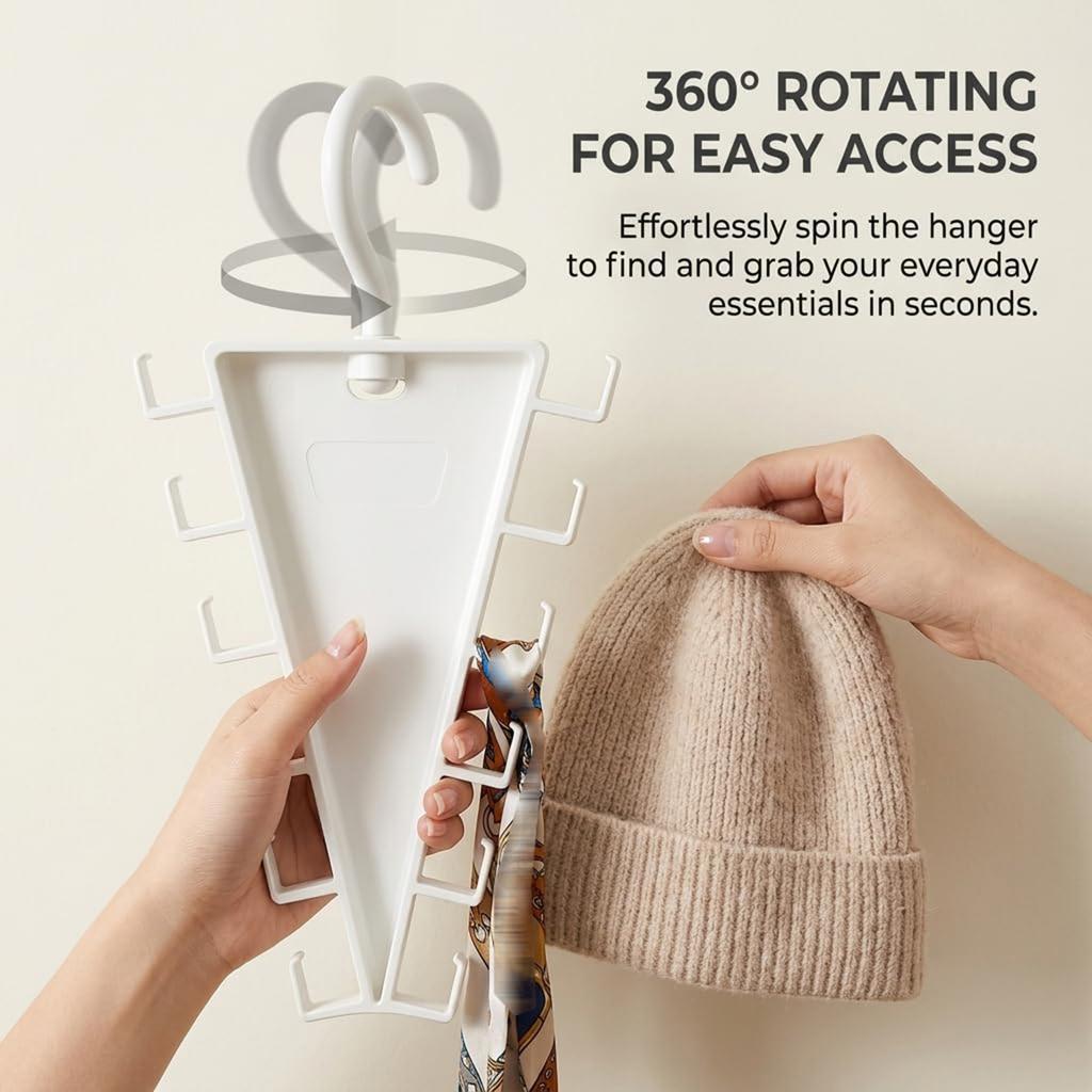 V-Shaped Double-Sided Hanging Rack Space-Saving Multi-Hook Storage Organizer for Home Dormitory Closet Hat and Accessory Holder