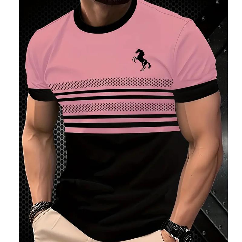 

Новая летняя мужская модная футболка, индивидуальная универсальная принтованная мужская футболка, топ 2XL розовый